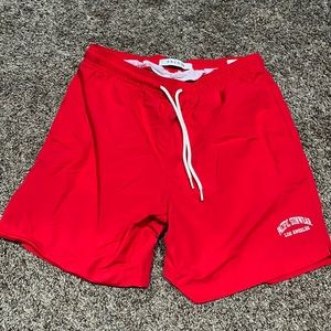 Pacsun red bathing suit with netting cut out